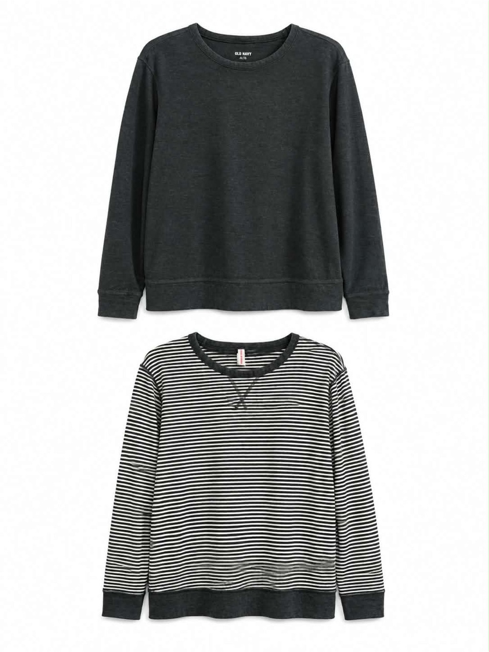 Joe Fresh Grey & Black-White Striped Reversible Crewneck Sweatshirt – Large EUC